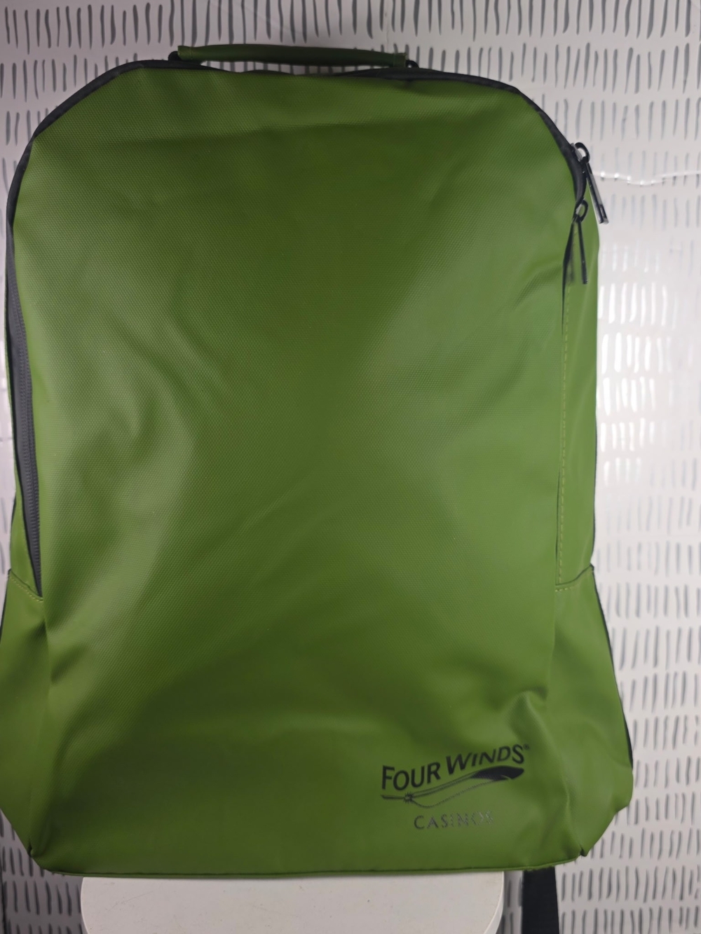 Four Winds Casinos Green Backpack Promotional Nylon Used